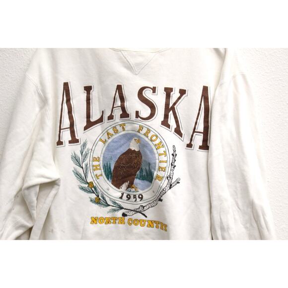 Vintage Alaska The Last Frontier Bald Eagle Sweatshirt Medium - Picture 2 of 11